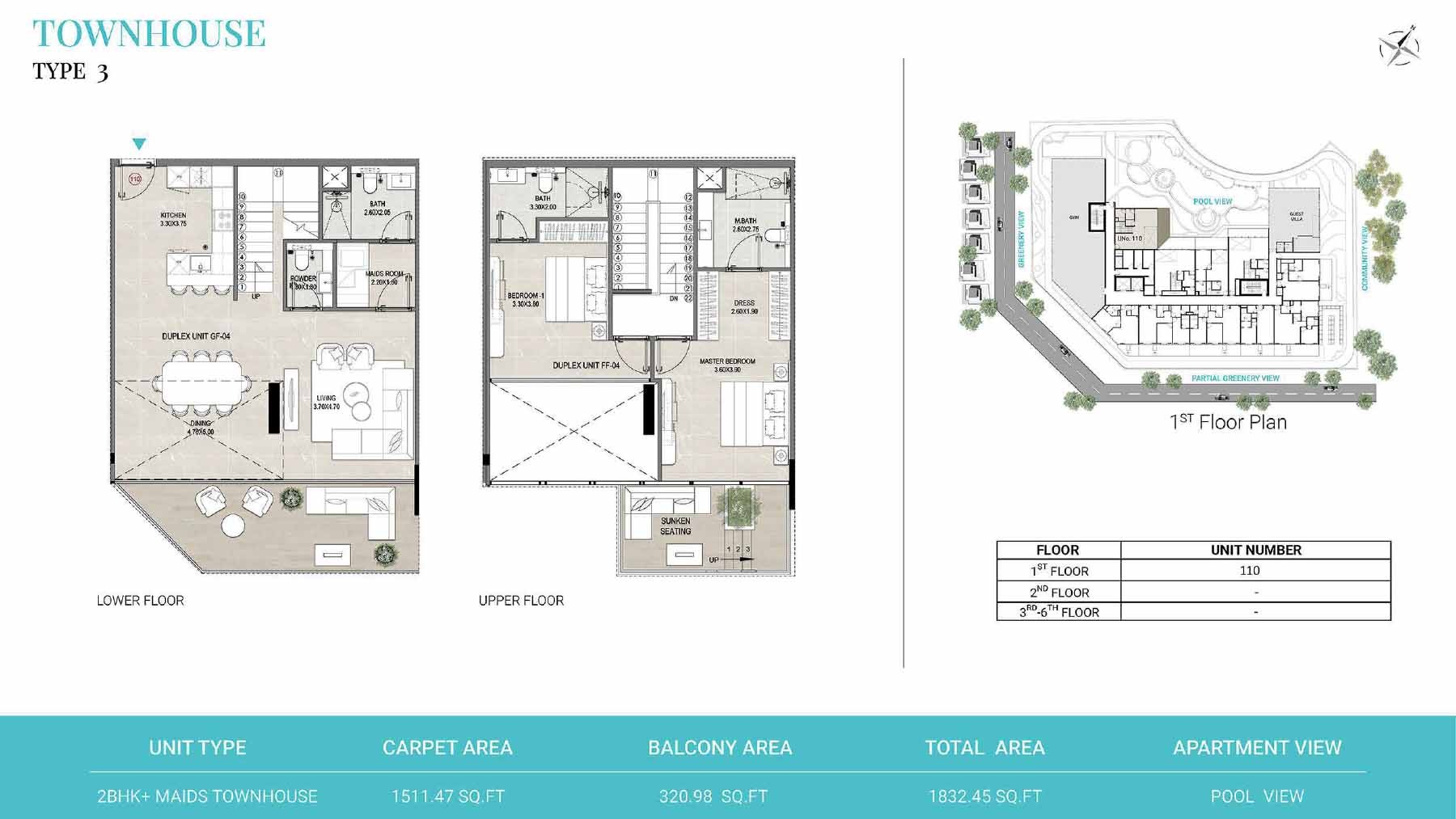 2 Beds 1832 Sq. Ft. Apartment in Reef 1000