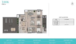 3 Beds 2022 Sq. Ft. Apartment in Reef 999 Residences