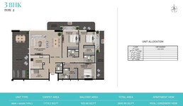 3 Beds 2644 Sq. Ft. Apartment in Reef 999 Residences