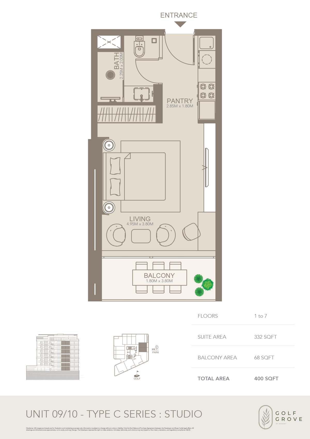 Regent Golf Grove Studio Layout
