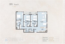 3 Beds 1560 Sq. Ft. Apartment in Reportage Verdana Empire