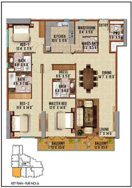 3 Beds 2396 Sq. Ft. Apartment in Riah Towers