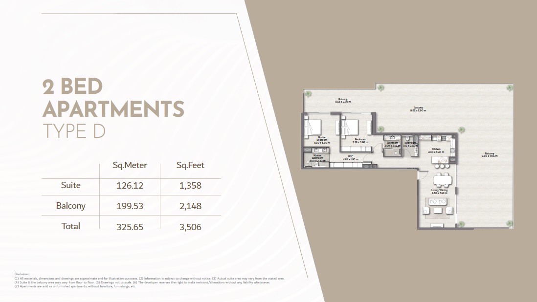 Riviera Lodge Residences 2 Beds Layout