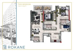 2 Beds 1305 Sq. Ft. Apartment in Rokane G24 Tower