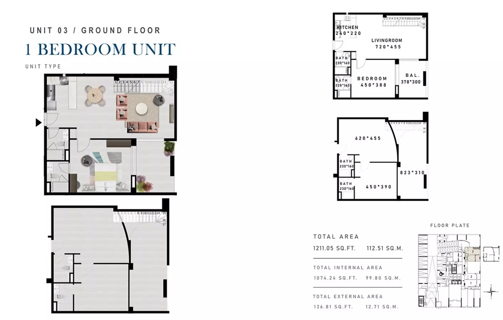 Rokane G25 1 Bed Layout