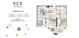 2 Beds 1674 Sq. Ft. Apartment in Roya SLS Residences The Palm