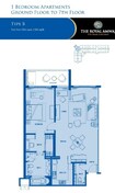 Royal Amwaj Residences 1 Bed Layout