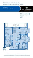 Royal Amwaj Residences 2 Beds Layout
