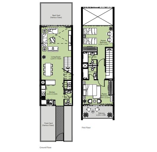 Rukan 2 Lofts 2 Beds Layout