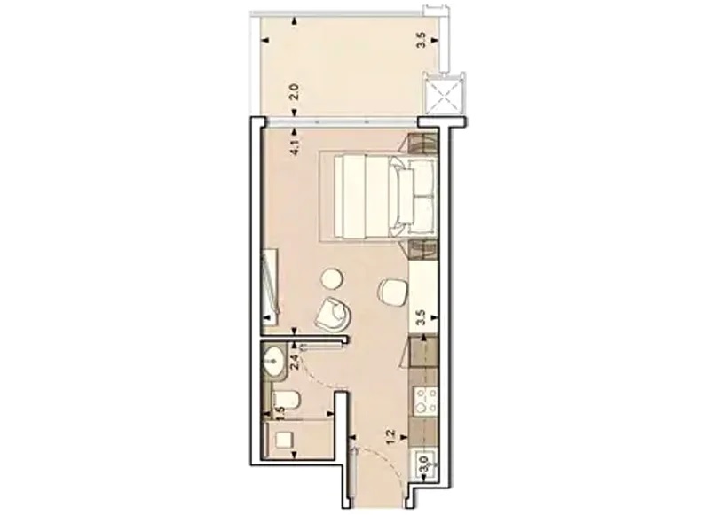 335 Sq. Ft. Studio in S And S Lume Residences