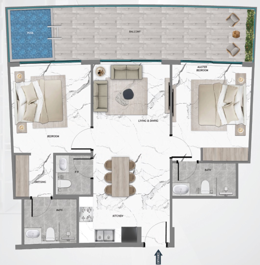 2 Beds 1152 Sq. Ft. Apartment in Samana Barari Heights