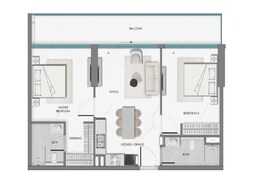 2 Beds 1000 Sq. Ft. Apartment in Samana Hills South 2