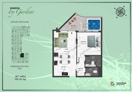 1 Bed 702 Sq. Ft. Apartment in Samana Ivy Gardens