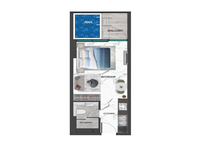 Samana Lake Views 2 Studio Layout