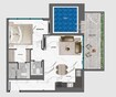 Samana Manhattan 1 Bed Layout