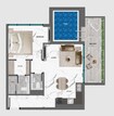 Samana Manhattan 2 Beds Layout