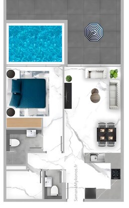 1 Bed 838 Sq. Ft. Apartment in Samana Mykonos Apartments