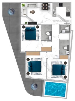 3 Beds 1466 Sq. Ft. Apartment in Samana Mykonos Apartments