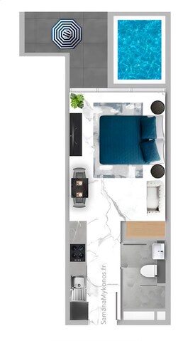 418 Sq. Ft. Studio in Samana Mykonos Apartments