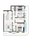 Samana Ocean Pearl 2 Beds Layout