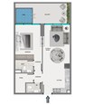 Samana Parkville 1 Bed Layout