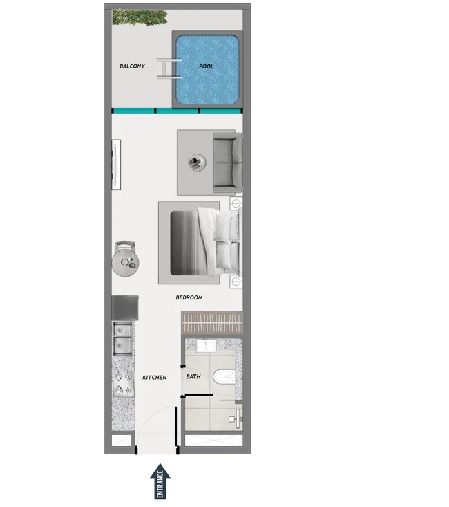 420 Sq. Ft. Studio in Samana Parkville