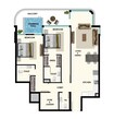Samana Rome 2 Beds Layout