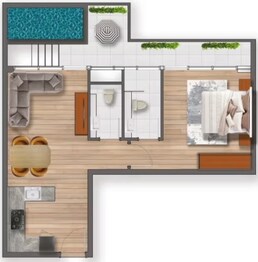 1 Bed 663 Sq. Ft. Apartment in Samana Santorini