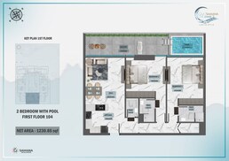 2 Beds 1231 Sq. Ft. Apartment in Samana Waves Residences Phase 2