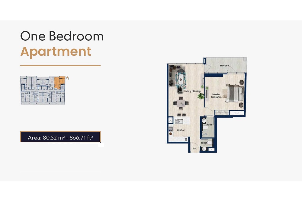 Samha Residence 2 1 Bed Layout
