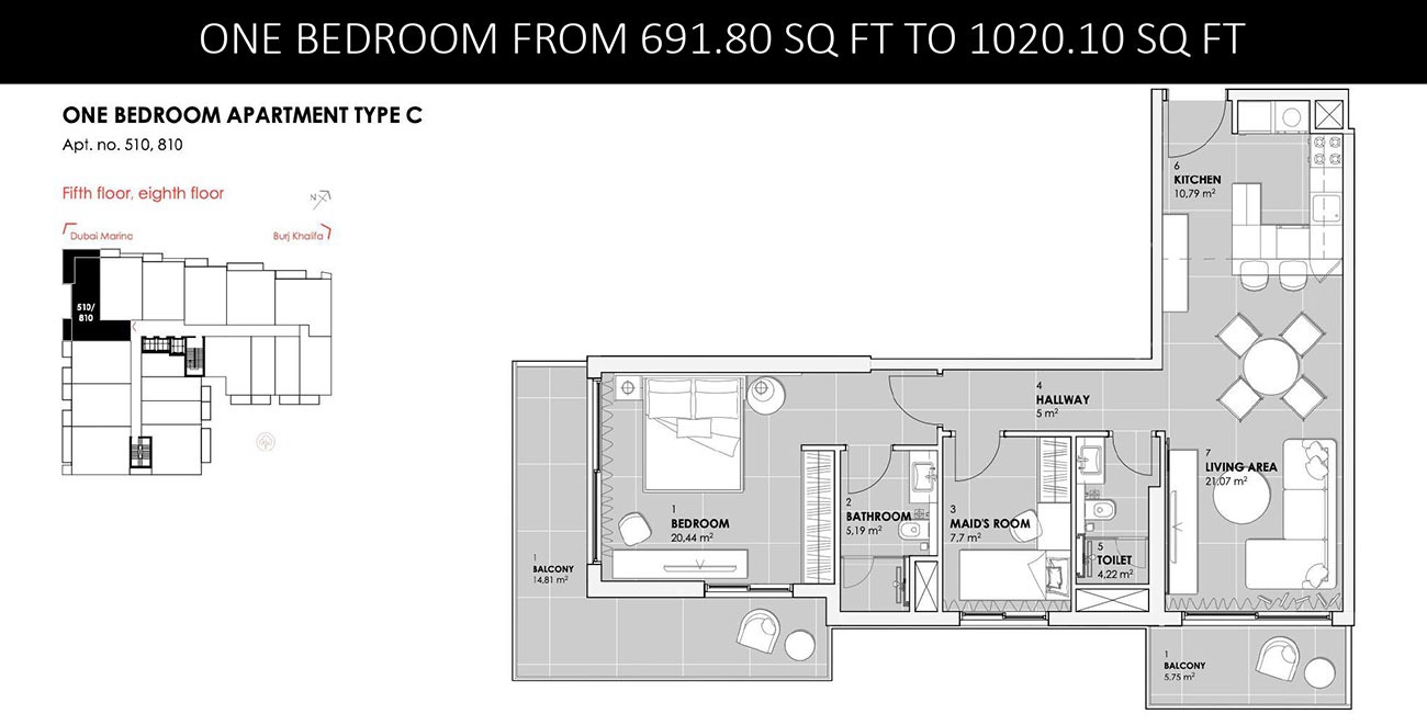 Segrex Stonehenge Residence 1 Bed Layout