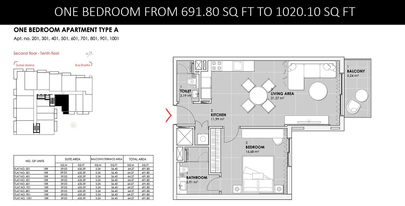 Segrex Stonehenge Residence 1 Bed Layout