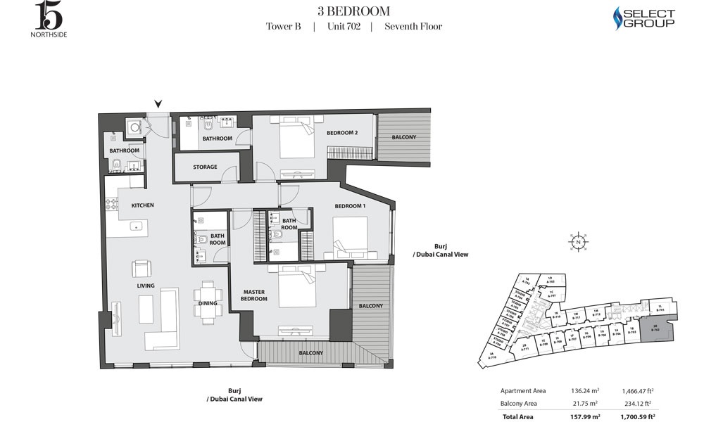 Select 15 Northside Apartments 3 Beds Layout