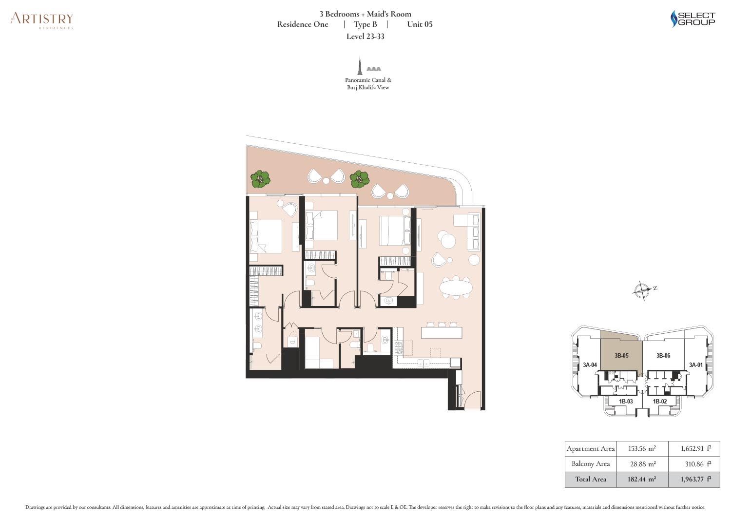 Select Artistry Two Residences 3 Beds Layout