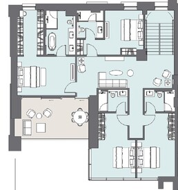 4 Beds 2592 Sq. Ft. Apartment in Select Peninsula Four Apartments
