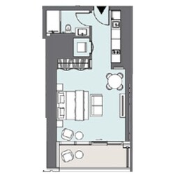 491 Sq. Ft. Studio in Select Peninsula Four Apartments