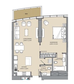 1 Bed 840 Sq. Ft. Apartment in Shapoorji Pallonji Imperial Avenue