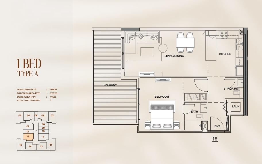 Sikanta Myra Residences 1 Bed Layout