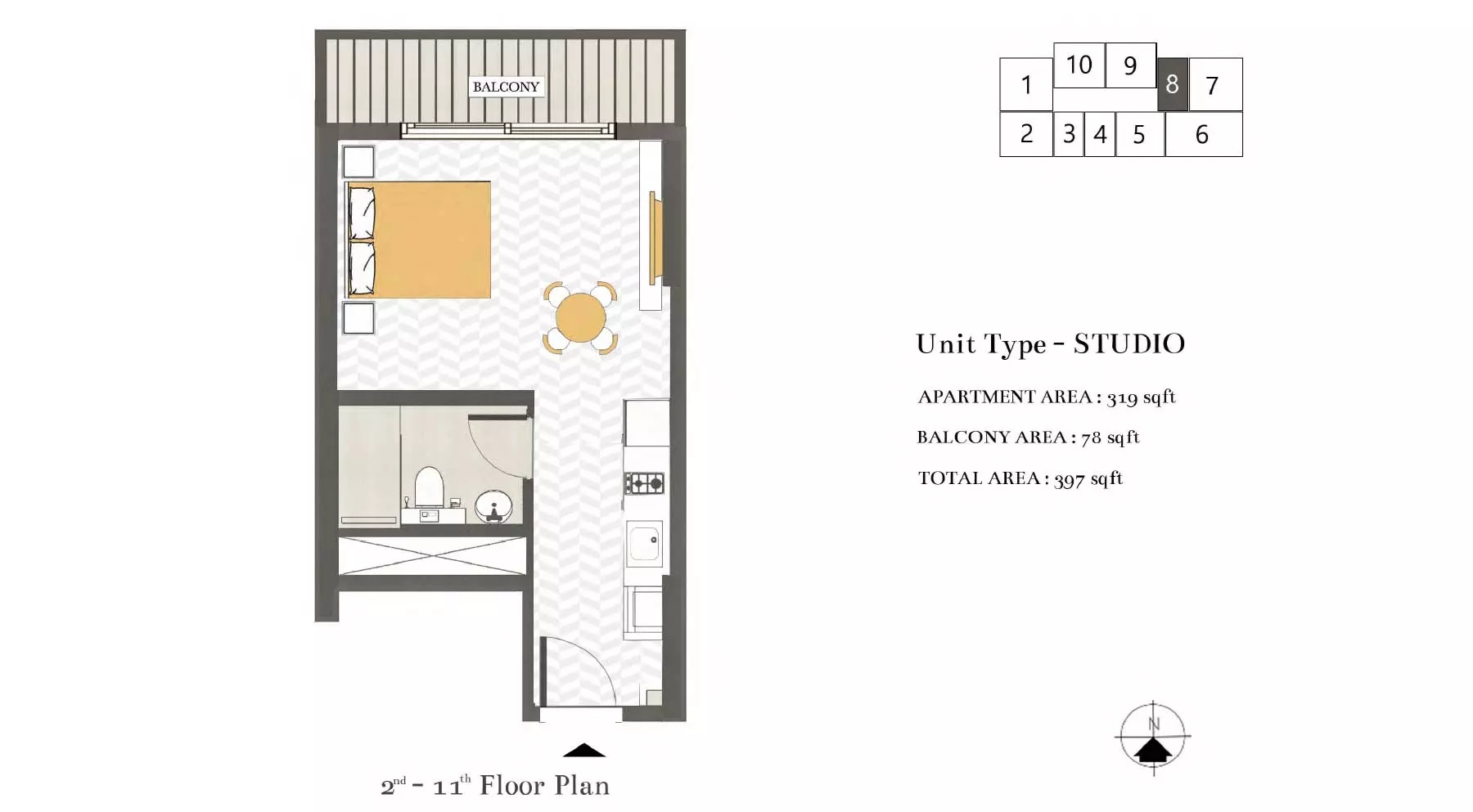 Skyland Ashwood Residences Studio Layout