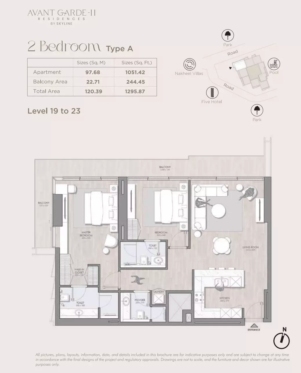 Skyline Avant Garde II Residences 2 Beds Layout