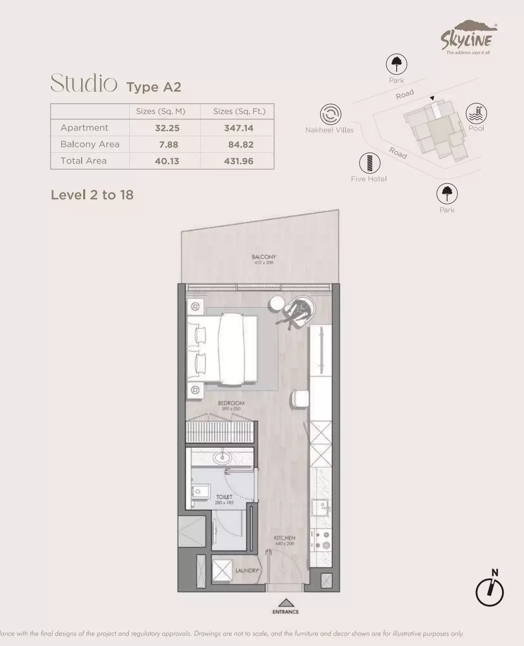 Skyline Avant Garde II Residences Studio Layout