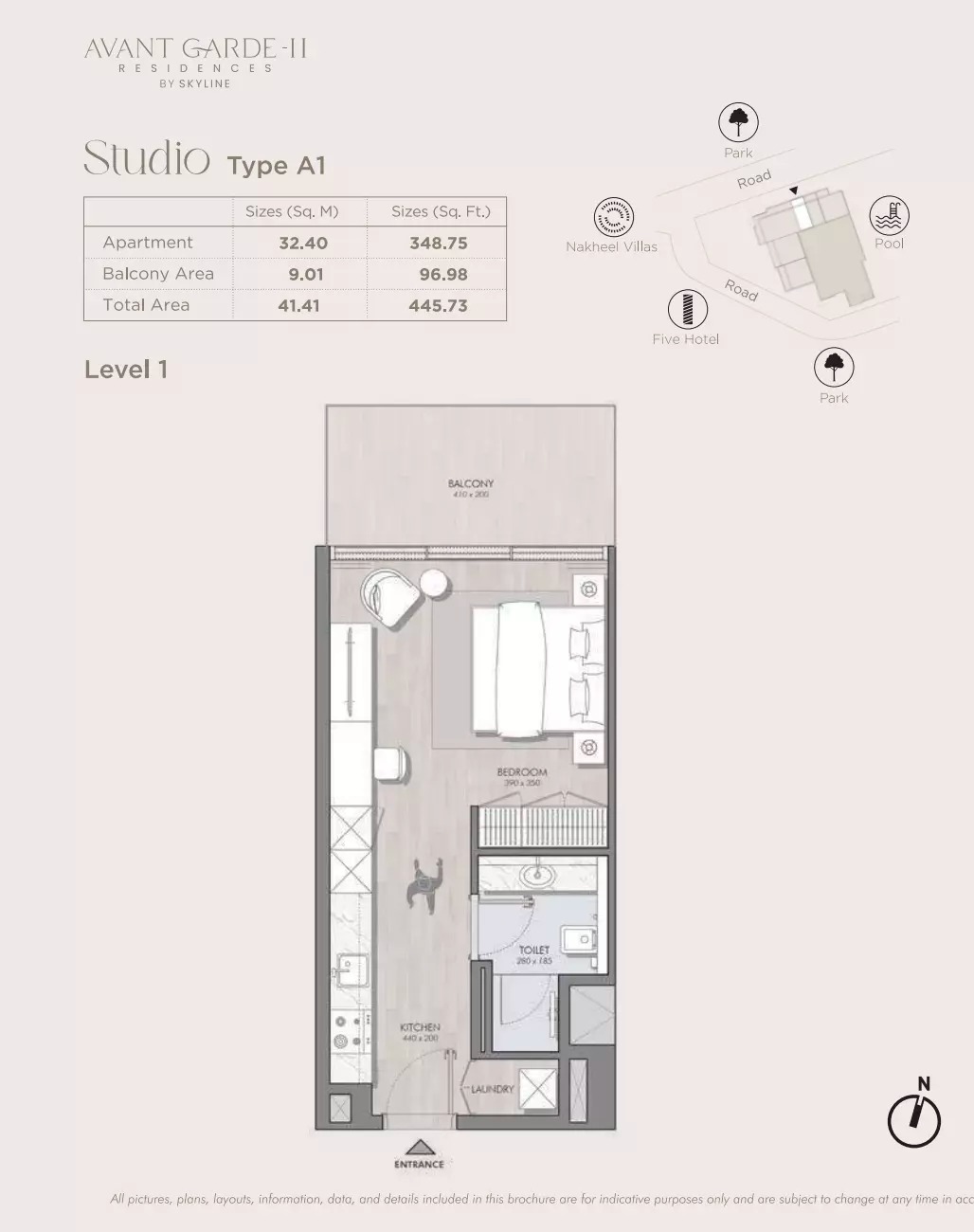 Skyline Avant Garde II Residences Studio Layout