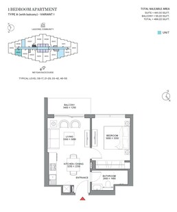 1 Bed 496 Sq. Ft. Apartment in Sobha 330 Riverside Crescent