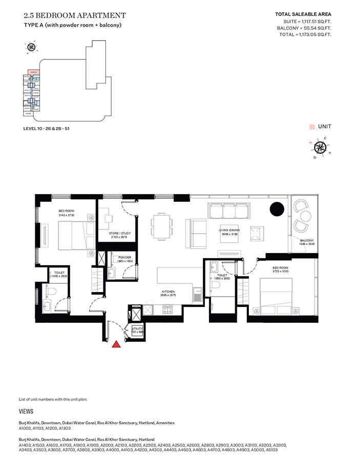 2 Beds 1173 Sq. Ft. Apartment in Sobha Creek Vista Heights