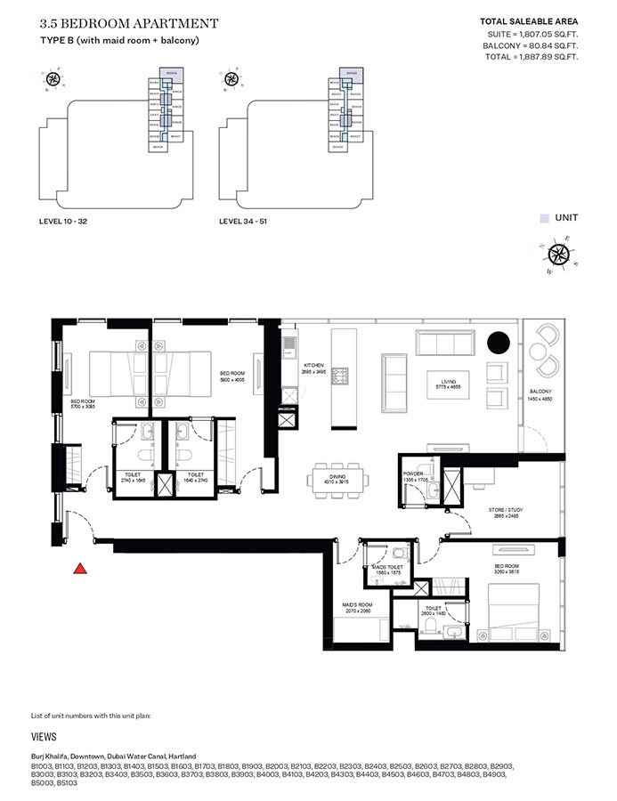 3 Beds 1887 Sq. Ft. Apartment in Sobha Creek Vista Heights