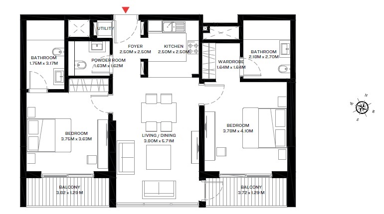 2 Beds 1089 Sq. Ft. Apartment in Sobha One Park Avenue