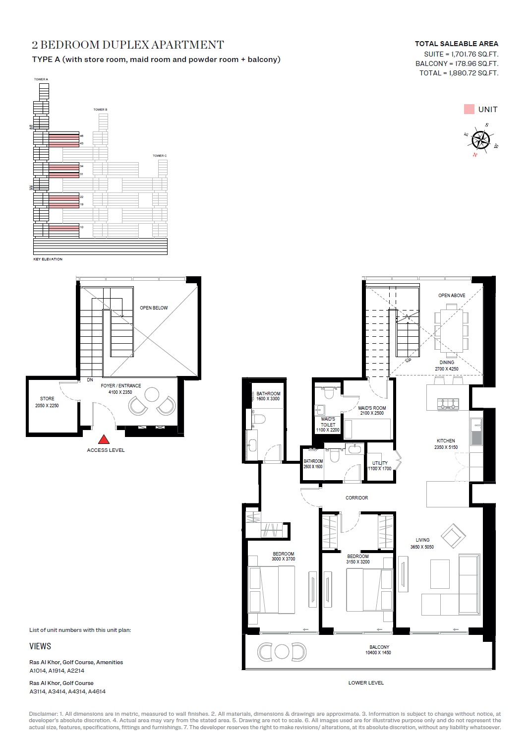 2 Beds 1880 Sq. Ft. Apartment in Sobha One Residences