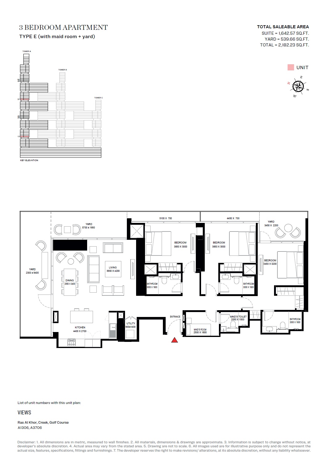 3 Beds 2182 Sq. Ft. Apartment in Sobha One Residences