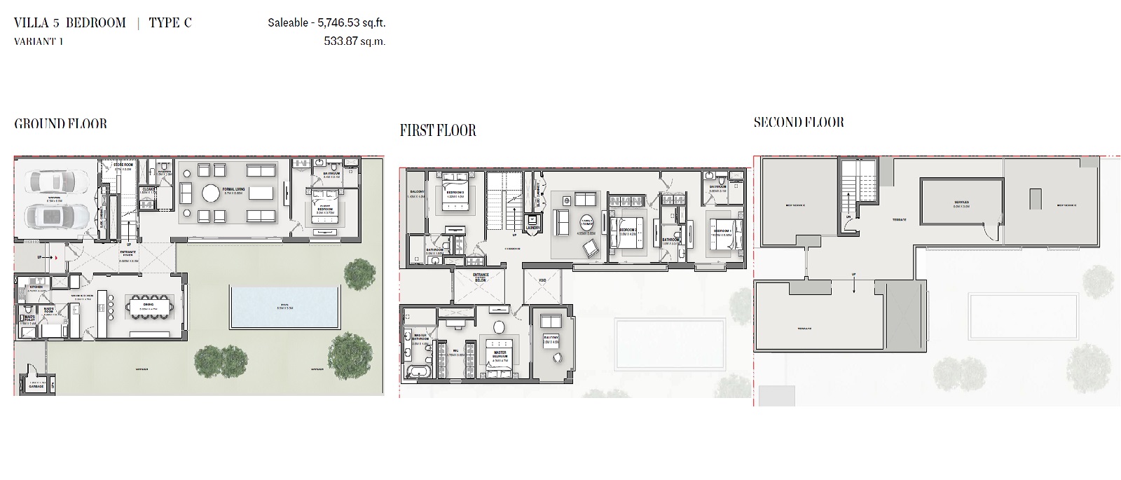 5 Beds 5747 Sq. Ft. Villa in Sobha Reserve Villas