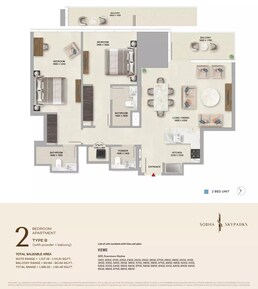 2 Beds 1188 Sq. Ft. Apartment in Sobha Skyparks